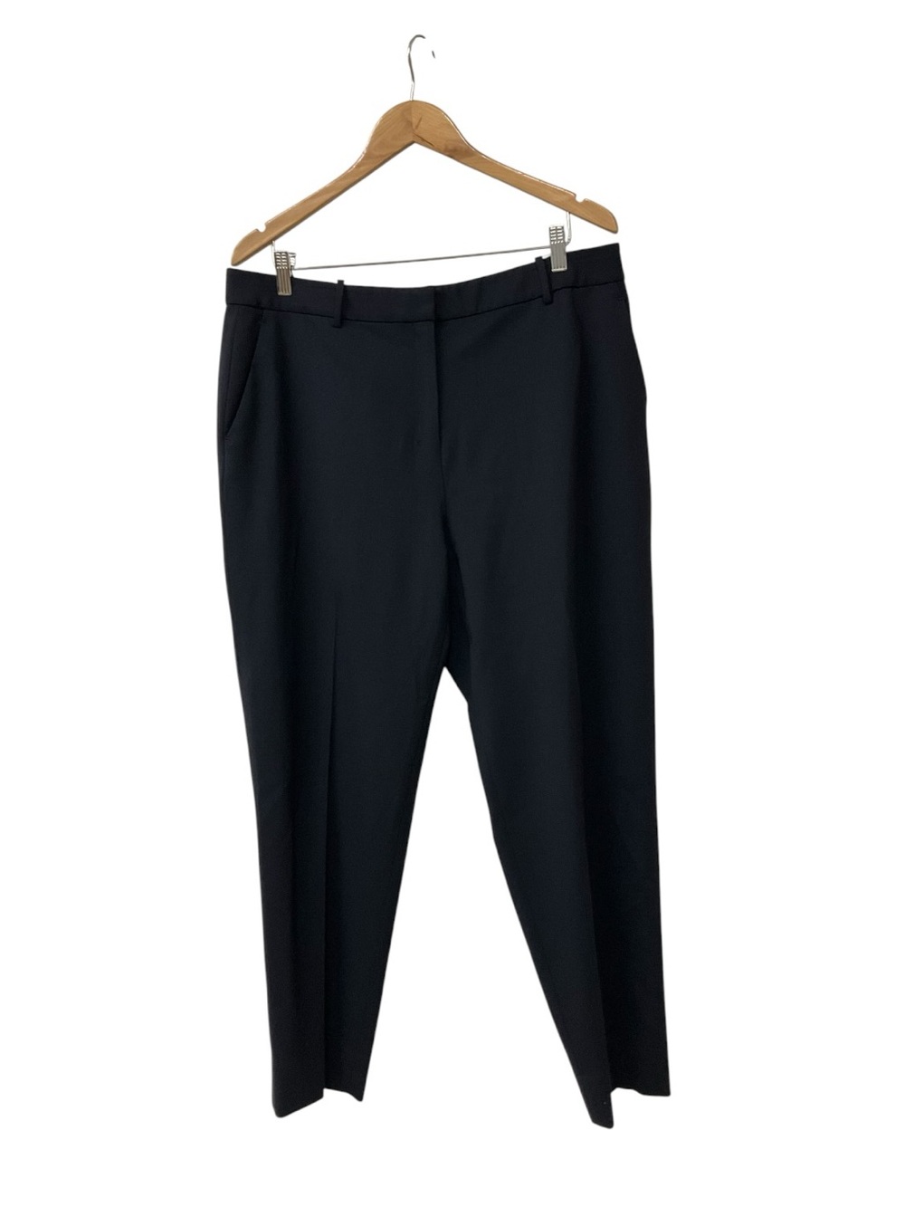 M.M. Lafleur Womens Pants Size 14 Black Wool Stretch Trousers